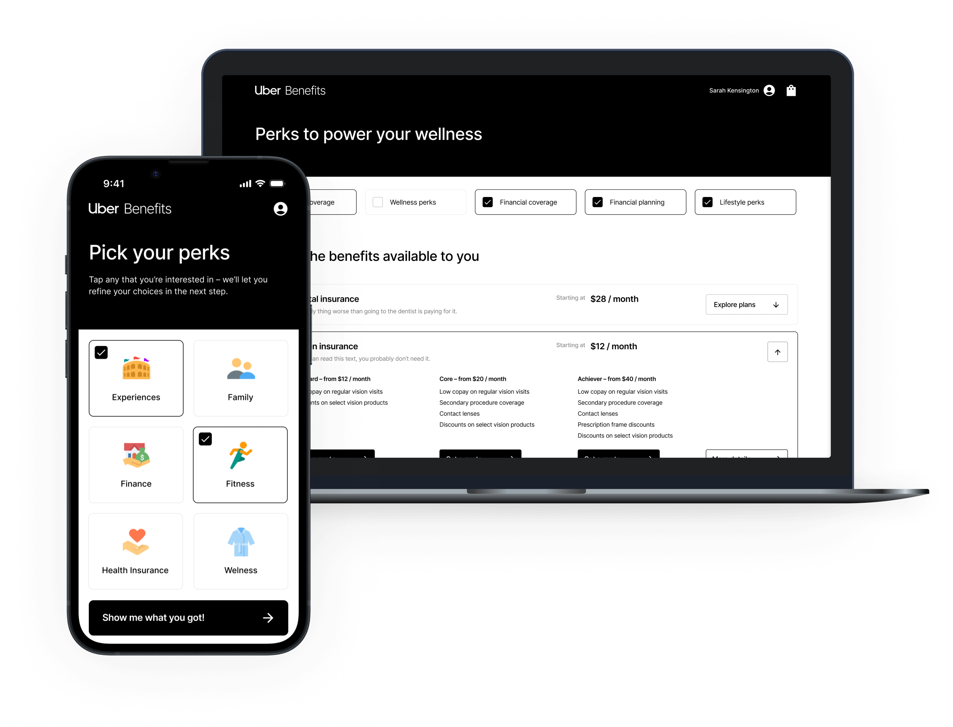 White labeled B2B employee benefits platform UX design